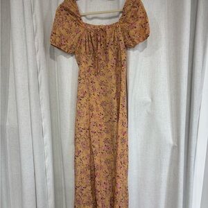 Amazon Floral Mustard Maxi Dress